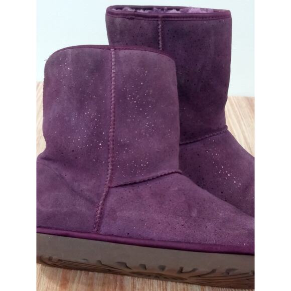 UGG Women’s Boots Classic Short Purple Metallic Spots Size 9 - Picture 10 of 13